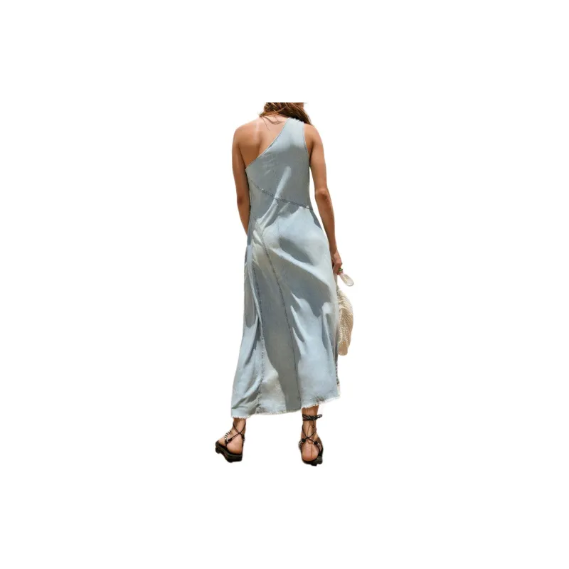 ZARA Sleeveless Dress Women's Blue-3
