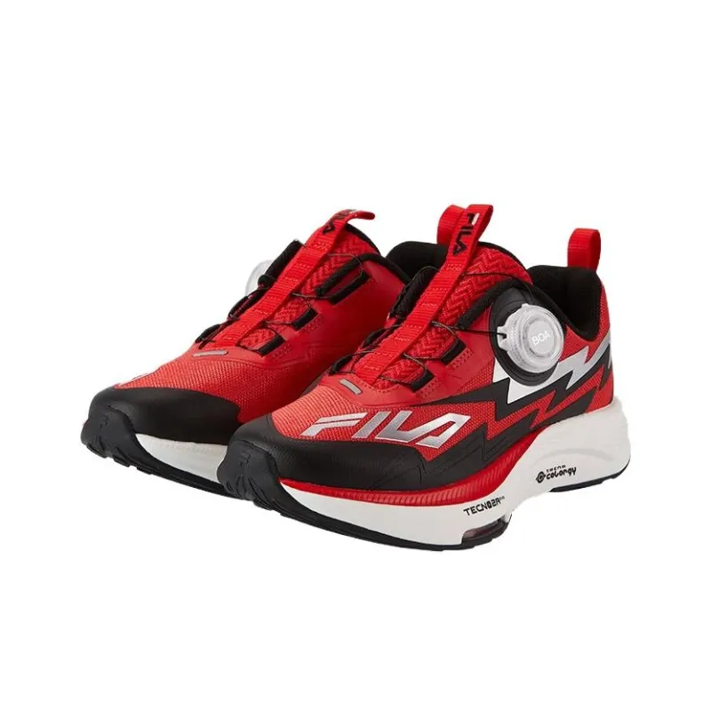 FILA KIDS Shock Absorbers Low Top Kids' Running Shoes Red Black Teenagers-1