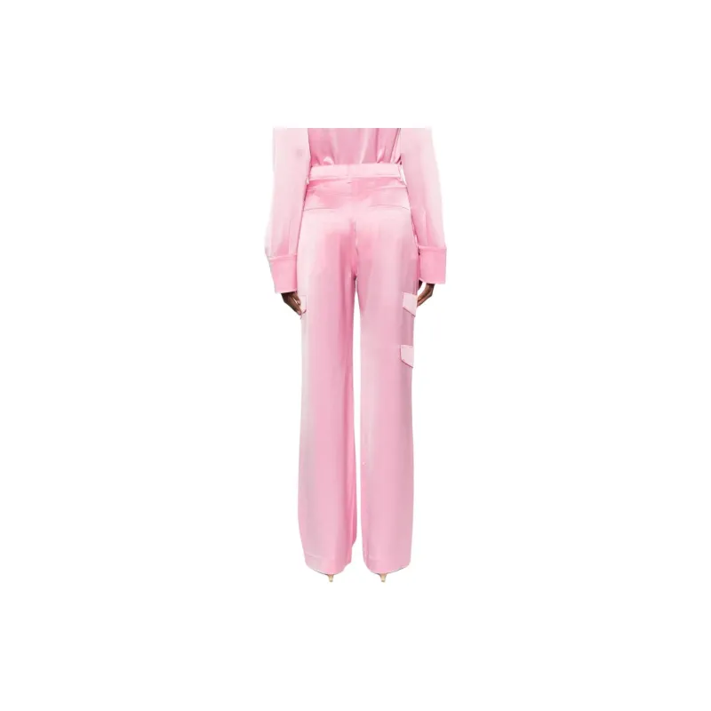 NANUSHKA Cais Straight leg Satin Cargo Trousers-2