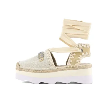 MOU Espa Casual Single Shoes 5.5cm Women's Beige Gray