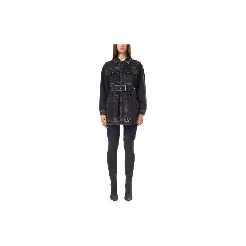 DIESEL De-Flaminia Belted Denim Jacket-1