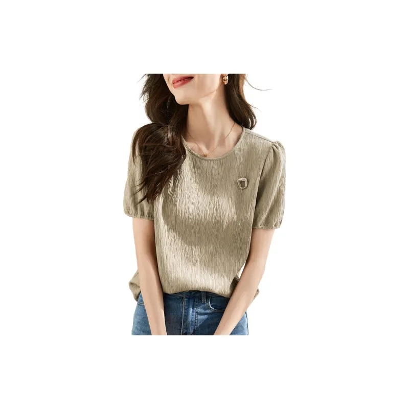 Mo Han Yi Mei Shirt Women's Light Gray Green-1