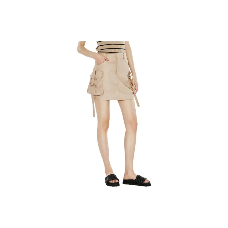 COVERINS Casual Short Skirts Women's Champagne Gold-3