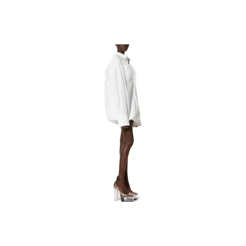 Valentino Wide Poplin Shirt 'Bianco/Ebano'-3