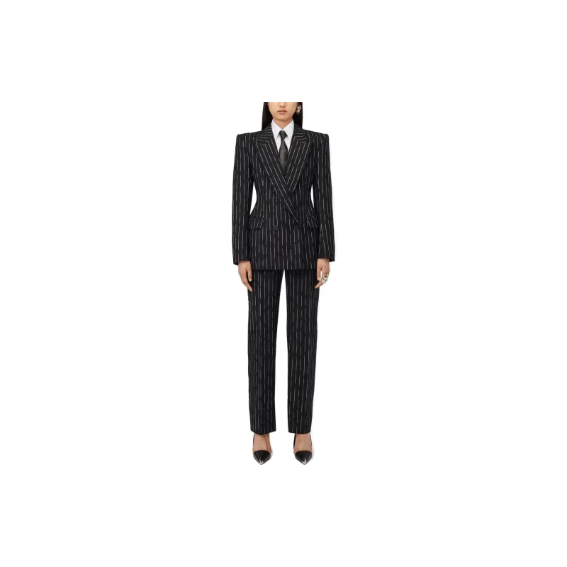 Alexander McQueen Double Breasted Striped Blazer-1