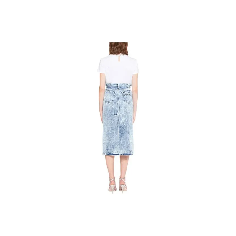 MIU MIU Denim Long Skirts Women's Blue-2