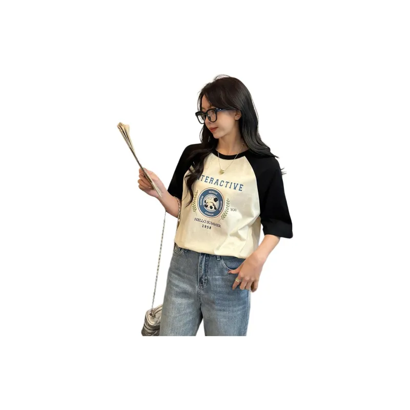 Tonlion T Shirts Women's Black-1