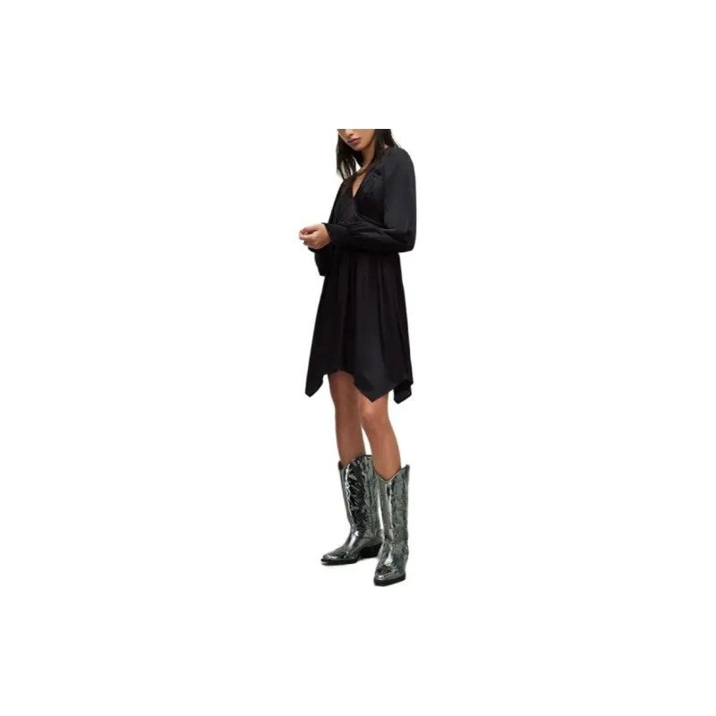 ALLSAINTS Long-Sleeved Dresses Women's Black-4