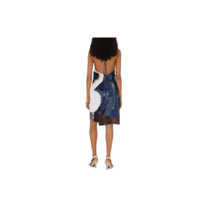 Burberry Sleeveless Dress Women's Blue-4