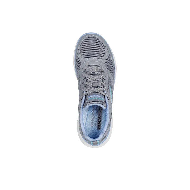 Skechers Slip Resistant Low Top Running Shoes Women's Gray Blue-3