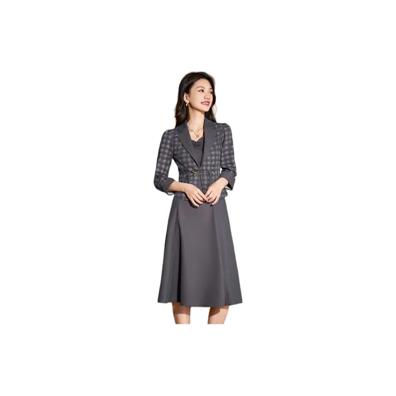 Mylan Two Piece Skirt Sets Women's Gray-3