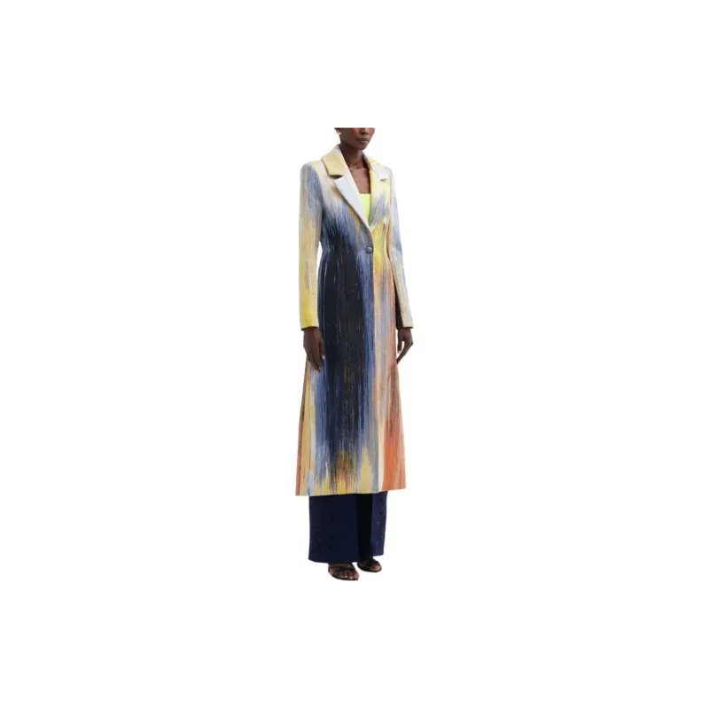 Oscar De La Renta Brush-print Jacquard Silk Coat-3