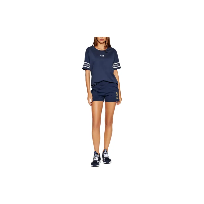 EMPORIO ARMANI EA7 SS23 Short Sleeved T Shirts Women's Dark Blue-1