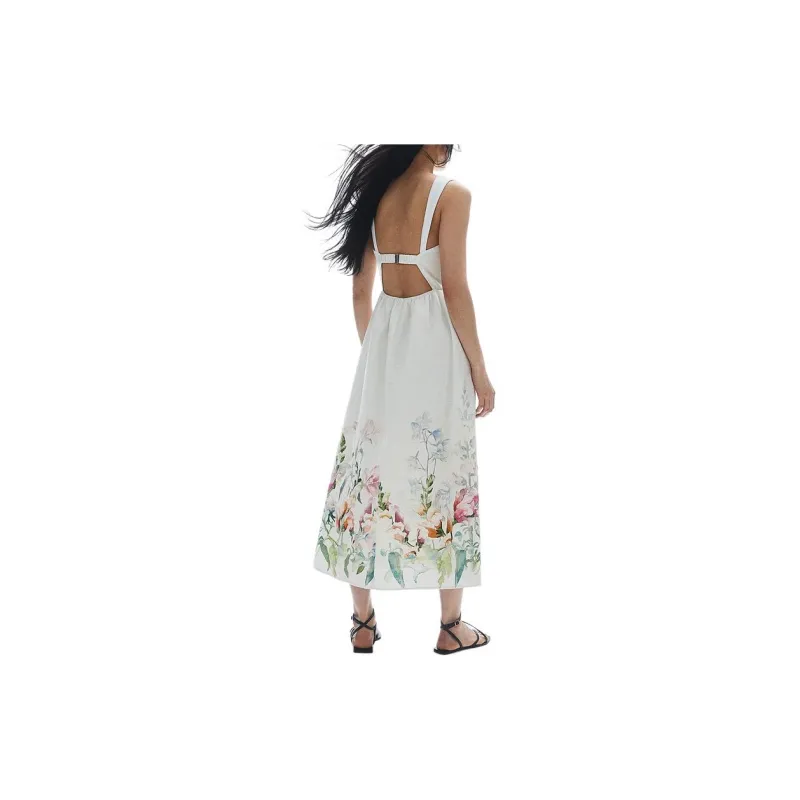 H&M Slip Dresses Women's White/Floral-1