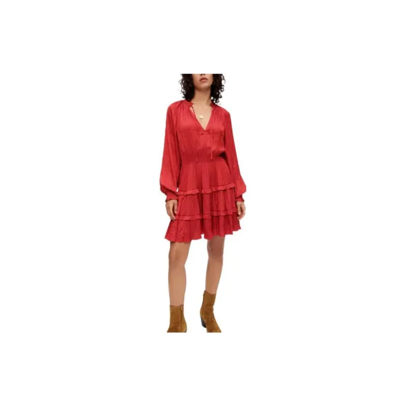 Maje Long-Sleeved Dresses Women's Red-1