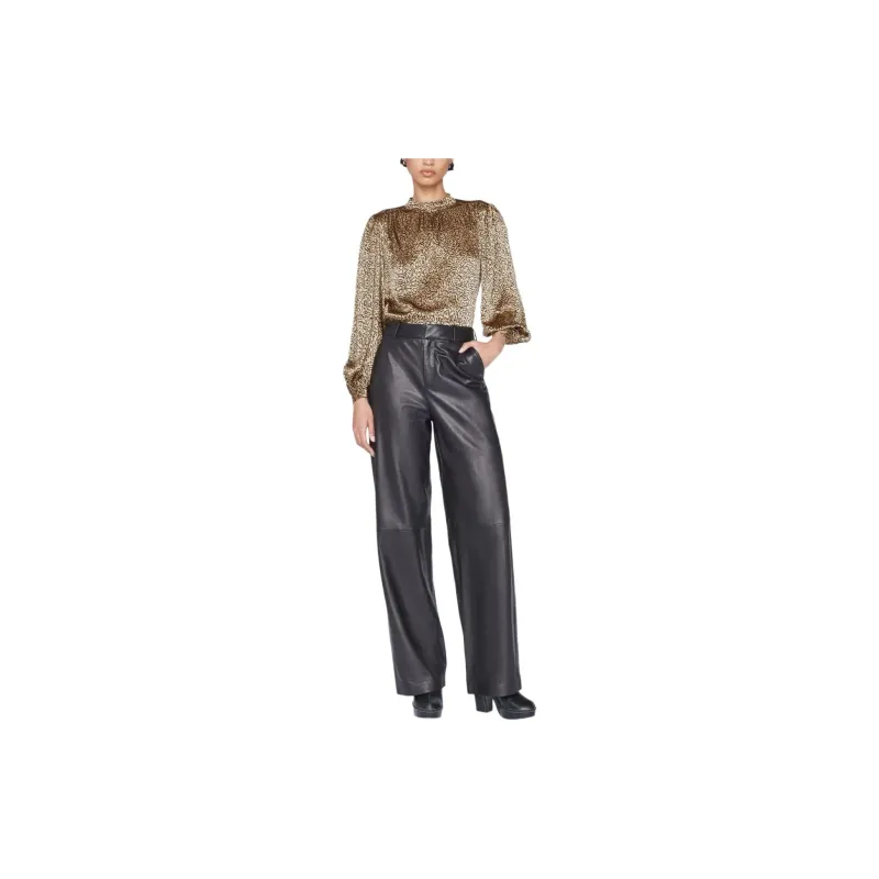 FRAME Abstract Animal-print Silk Blouse-1