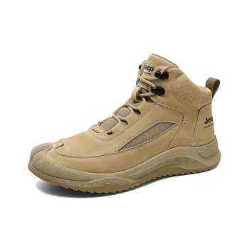Jeep Anti Slip Wear Resistant Mid Top Hiking Shoes Men's Camel