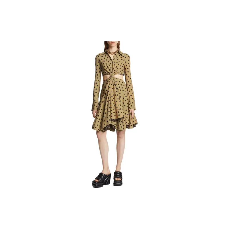PROENZA SCHOULER Dot print Cut out Shirtdress-1