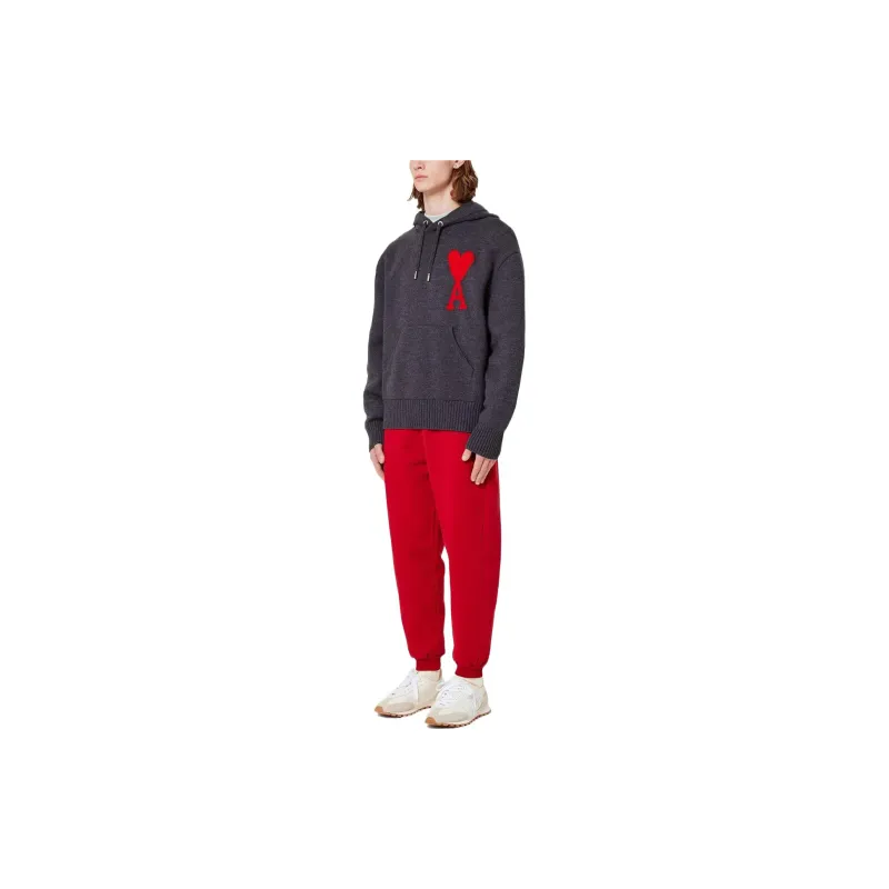 AMIPARIS Ami De Coeur Logo Embroidered Knitted Hoodie-2