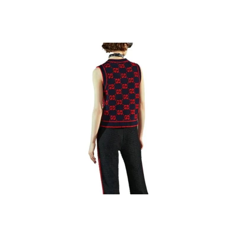 GUCCI Bouclé Gg Sleeveless Vest-3