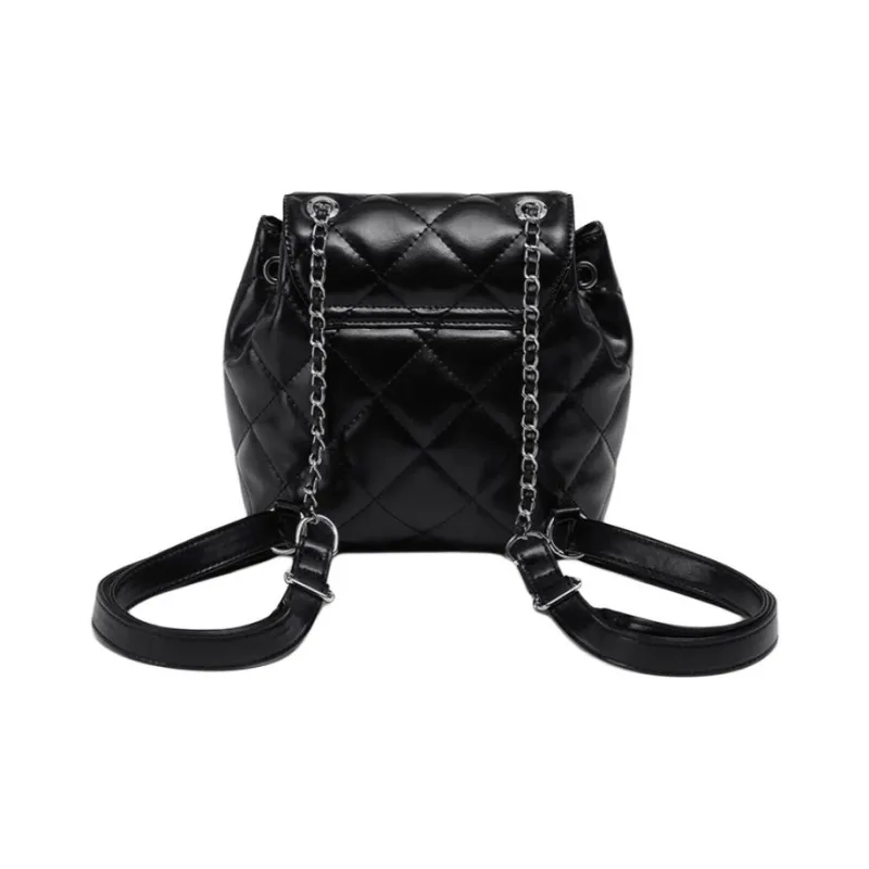HARSON Cow Leather Patchwork Synthetic Leather Backpacks Backpack Regular Women's Black-2