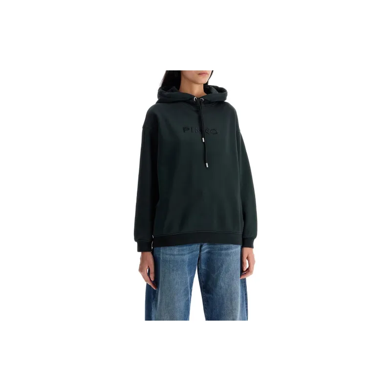 PINKO Logo Embroidered Hoodie-1