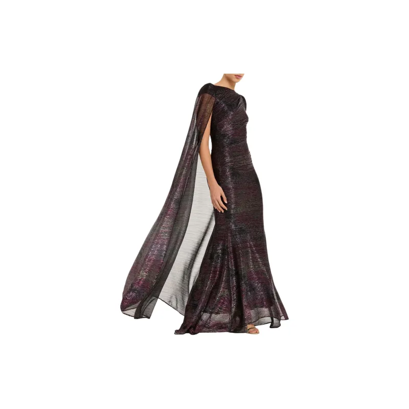 Talbot Runhof Cape Lurex effect Gown-2
