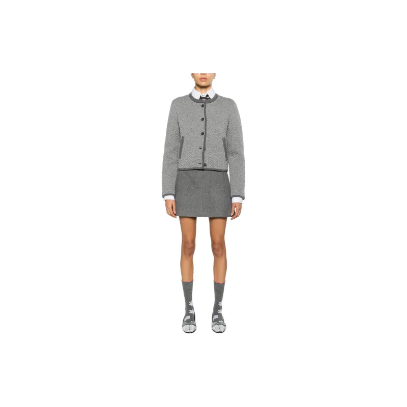 THOM BROWNE Herringbone 3D knit Cardigan-1