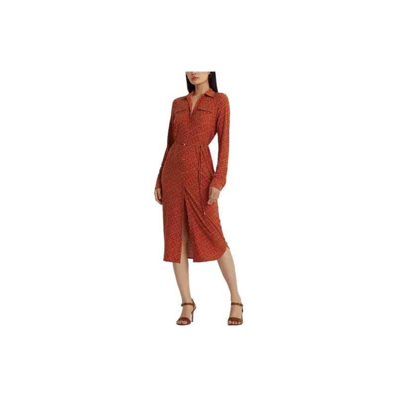 Polo Ralph Lauren Long-Sleeved Dresses Women's Red-1