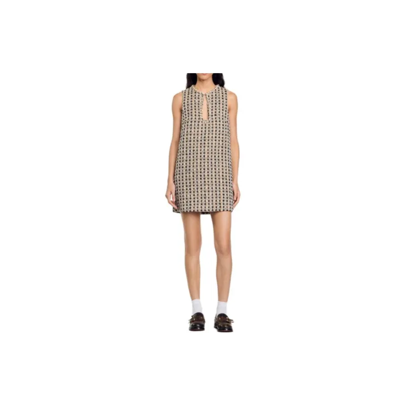 Sandro Gem embellished Tweed Mini Dress-1
