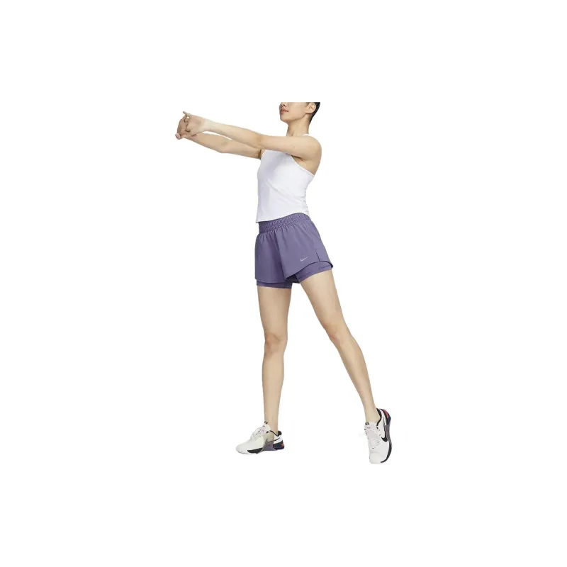Nike Dri Fit One Sports Shorts Women's Dawn Dark Purple-2