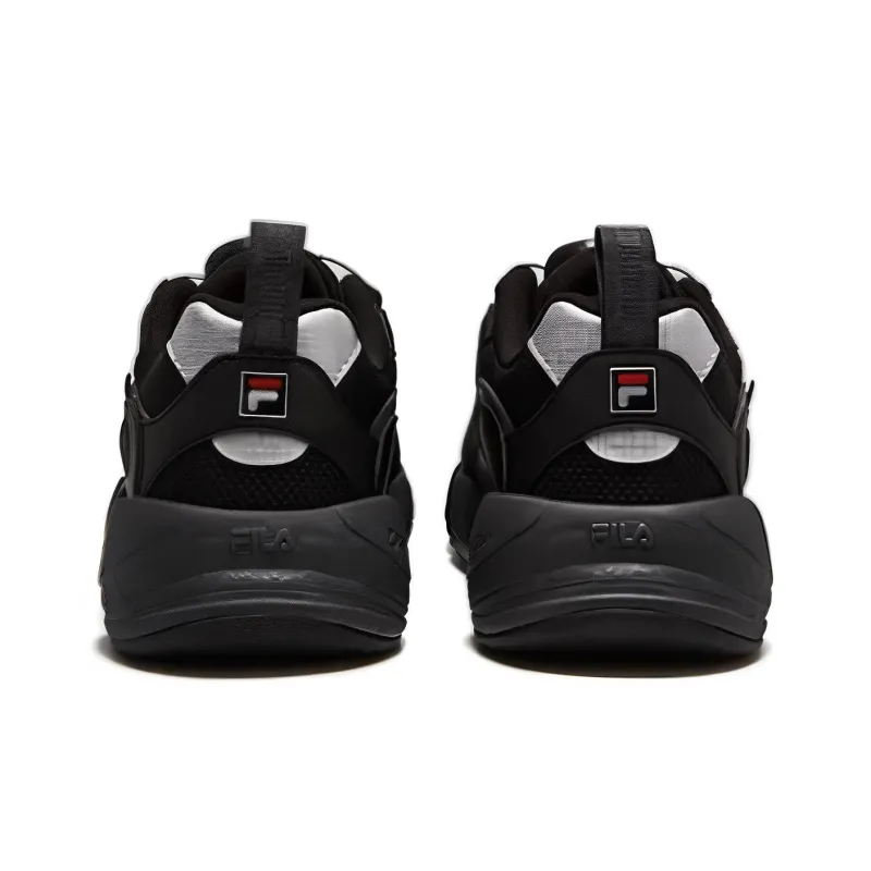 FILA KIDS Croissant Abrasion Resistant Shock Absorbers Low Top Children's Basketball Shoes Black Unisex-3