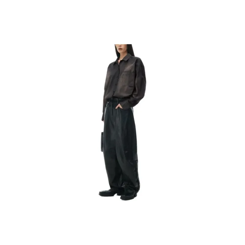 Alexander Wang Oversized Shirt In Cotton Twill Shirt Women's Black-3