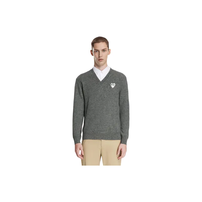 CDG Play Sweaters Men Dark Gray-1