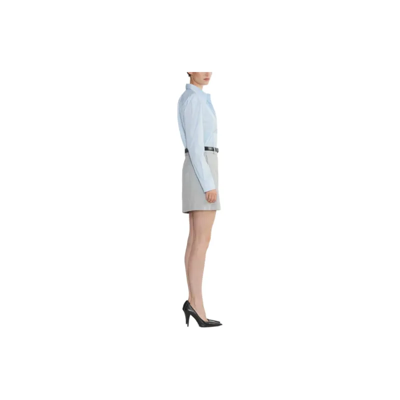 ARITZIA Babaton Chisel Skirt Casual Short Skirts Women's Heather Chrome Gray-4