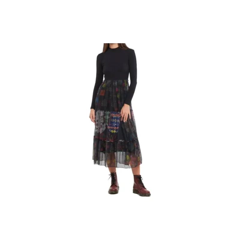Desigual Long Sleeved Dress Women's Multicolor-2