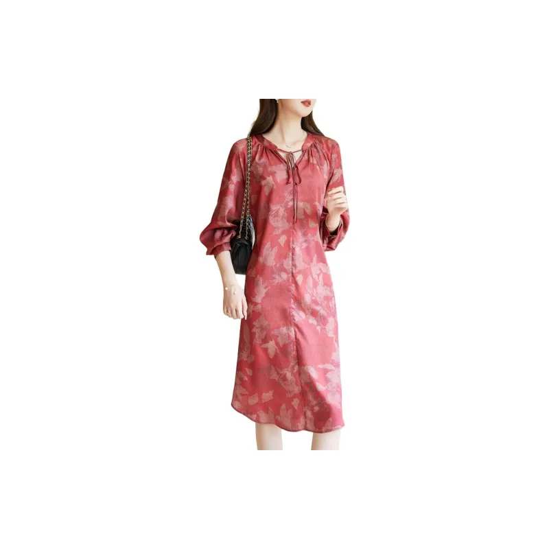 Dme Long Sleeved Dresses Women's Red-3