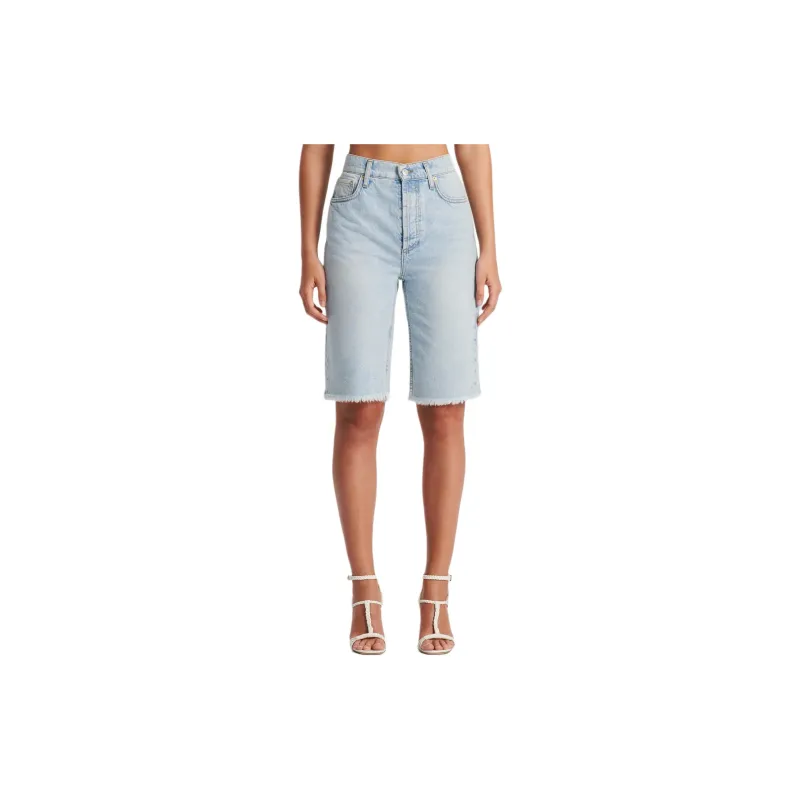 SCANLAN THEODORE High Rise Jean Short Denim Shorts Women's Light Indigo-1