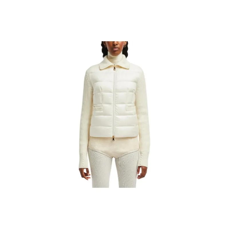 Moncler Logo Patch Padded Knit Cardigan-1