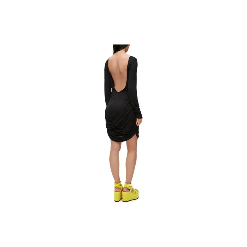 LOEWE Paula's Ibiza Draped Dress 'Black'-2