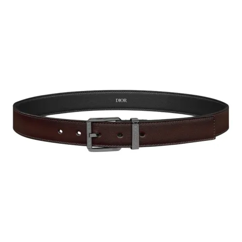 DIOR Cow Leather Belts Men's Brown Width 3cm