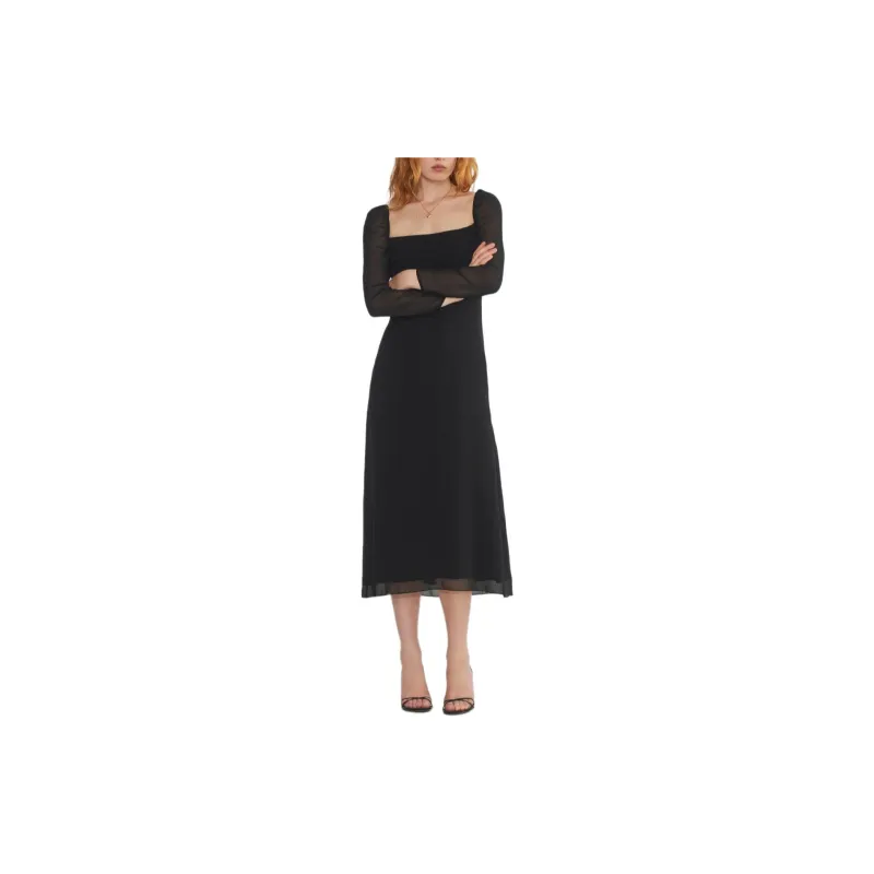 ARITZIA FW24 Wilfred Amuse Longsleeve Midi Dress Long-Sleeved Dresses Women's BLACK/Black-2