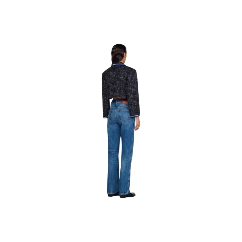 Sandro Cropped Tweed Jacket-1