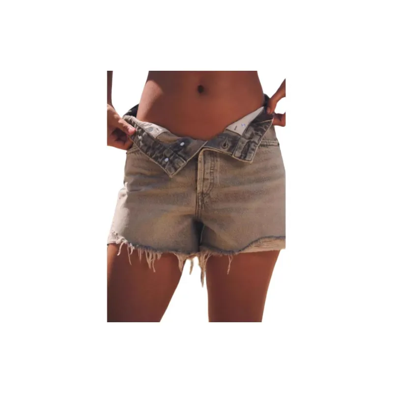 ZARA Denim Shorts Women's Gray-2