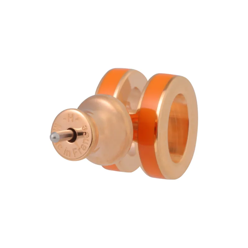 HERMES Metal Earrings Women's Orange-3