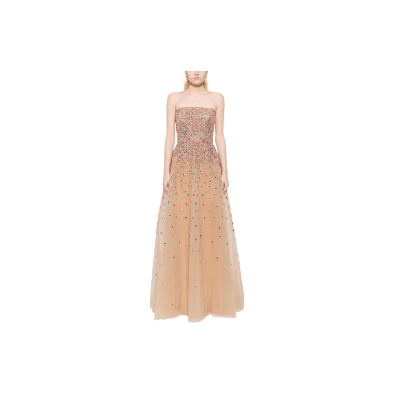 ELIE SAAB Bead-embellished Strapless Gown-1