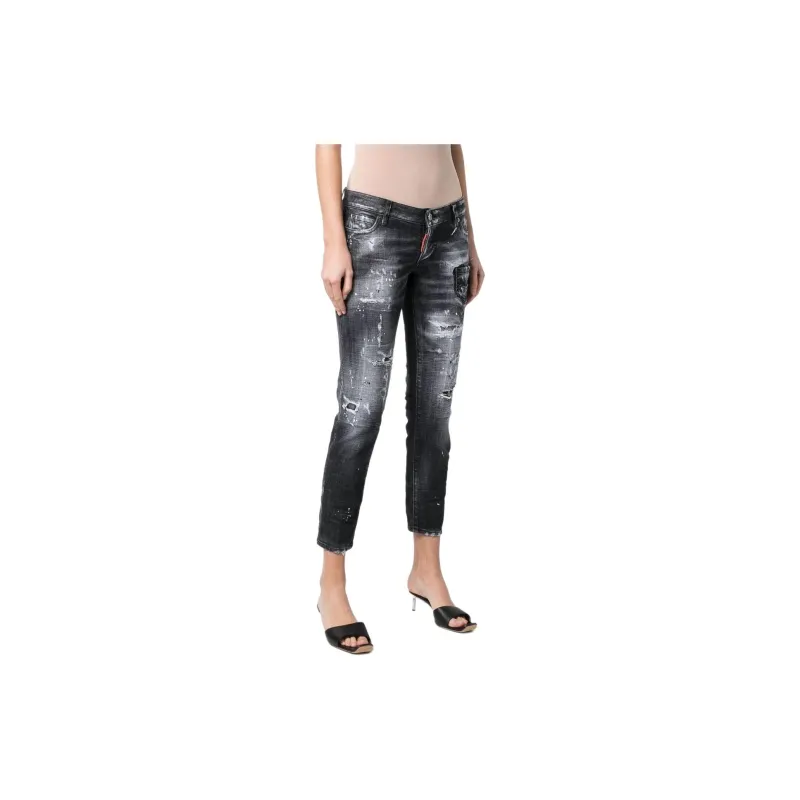 DSQUARED 2 Low Rise Distressed Cropped Jeans-1
