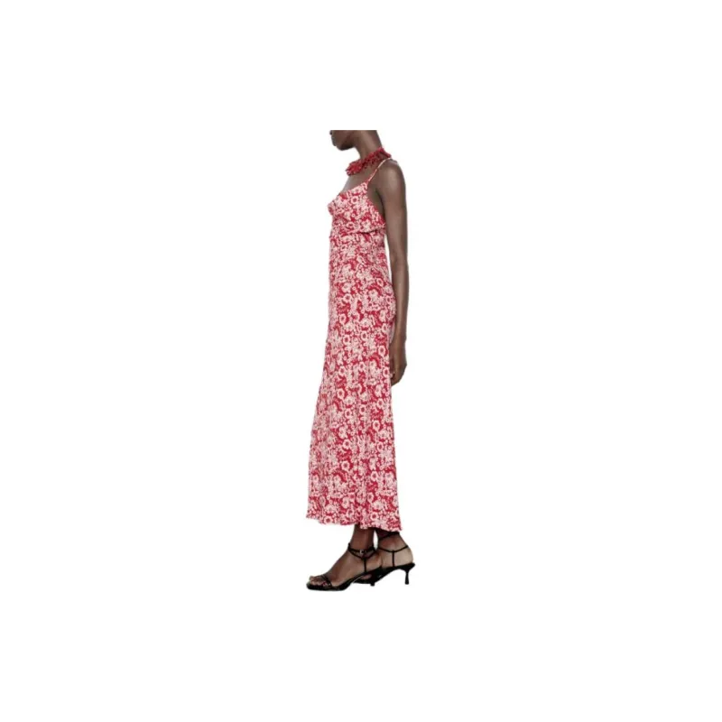 ZARA Slip Dresses Women's Red/White-2