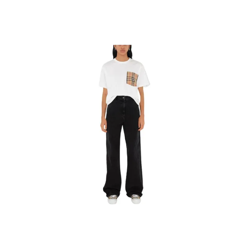 Burberry Check Printed Crewneck T Shirt-3