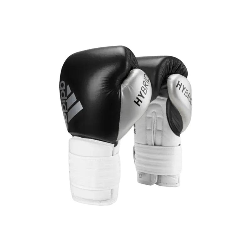Adidas Boxing Gloves Cow Leather Sanda Martial Arts Unisex Black White-0